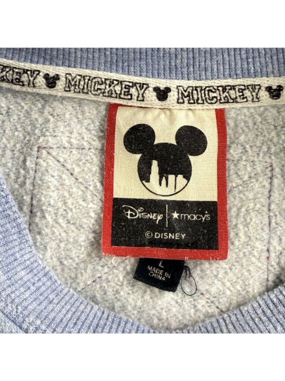 Vintage Disney Sweatshirt Mens Large Blue Float Squad Mickey Minnie Pluto Crew - Picture 3 of 16